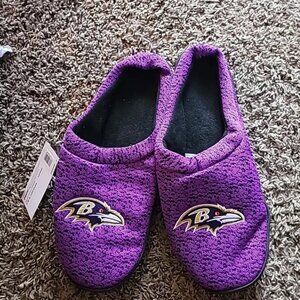 FOCO NFL Men's NFL Baltimore Ravens Big Logo Purple Slippers XL NWT
